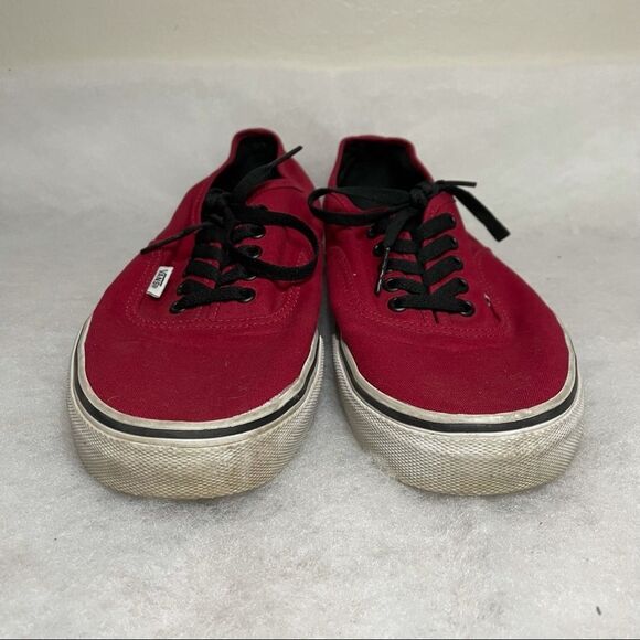 Vans Classic Canvas Sneakers Skater Shoes Lace Up Red Men 12 - Picture 3 of 6